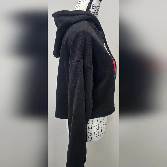 Forever 21 Women's Byee Byee Graphic Print Long Sleeve Crop Top Hoodie Large - Picture 5 of 10